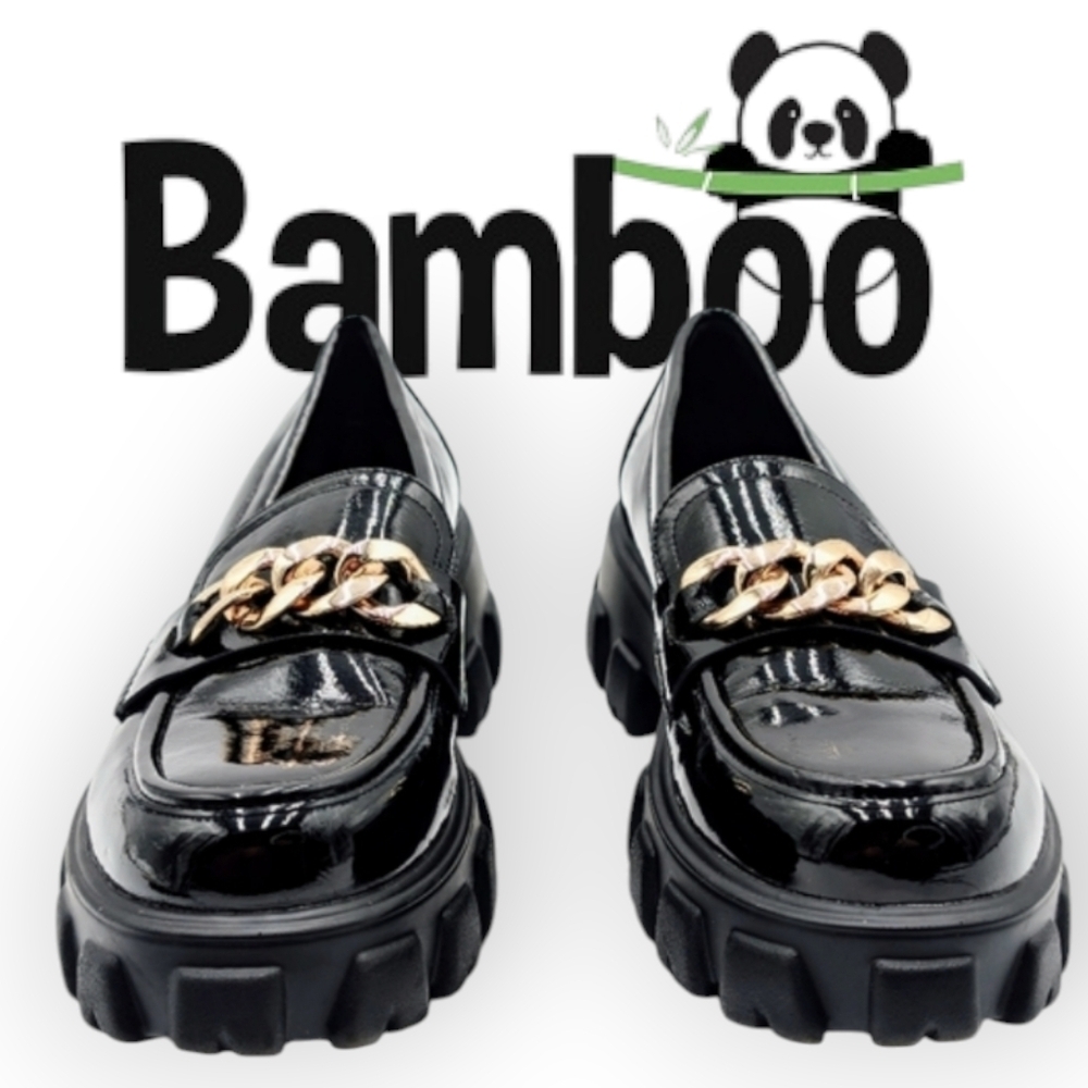 Bamboo Metallic Chain Decor Loafers – Stylish, Comfortable, and Versatile Sz 8.5